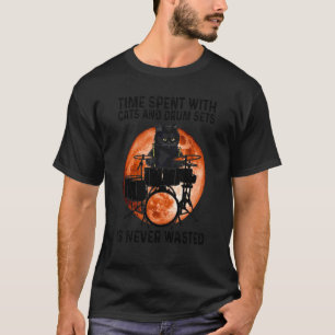 Camiseta O Tempo Gasto Com Gatos E Conjuntos De Tambores Nu