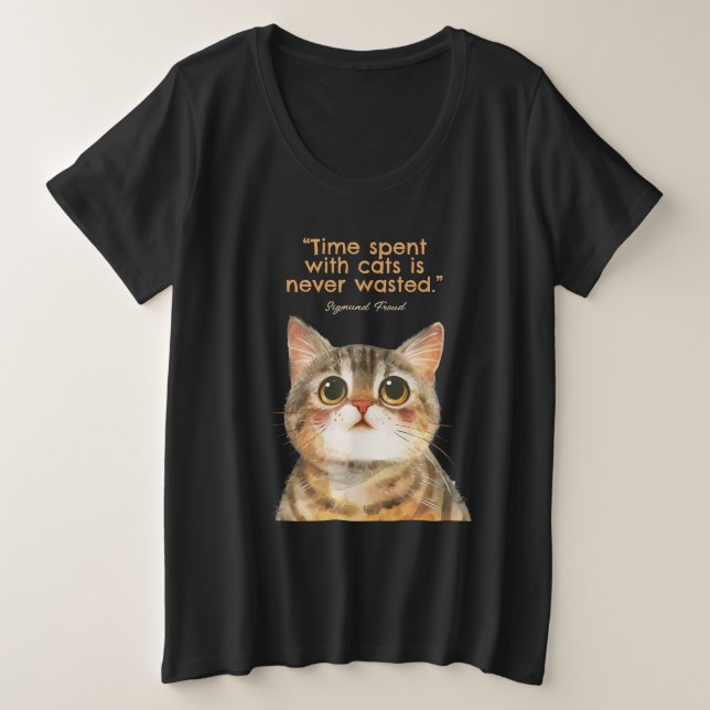 Camiseta O Tempo Passado Com Gatos Nunca É Perdido (Frente do Design)