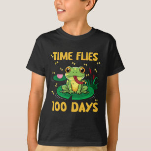 Camiseta O Tempo Voa 100 Dias De Escola Sapo Professor Alun