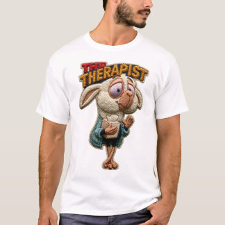 Camiseta O Terapeuta Patch Bordado de Ovelha Engraçada Pres