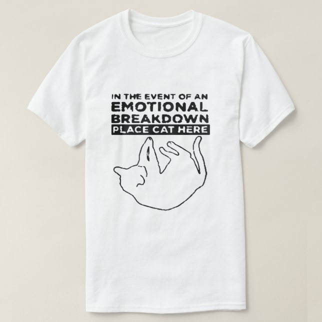 Camiseta O Teto de Gato Emocional (Frente do Design)