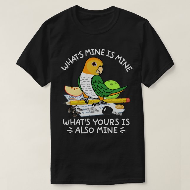 Camiseta O teu é o meu papagaio I Caique de barriga branca (Frente do Design)