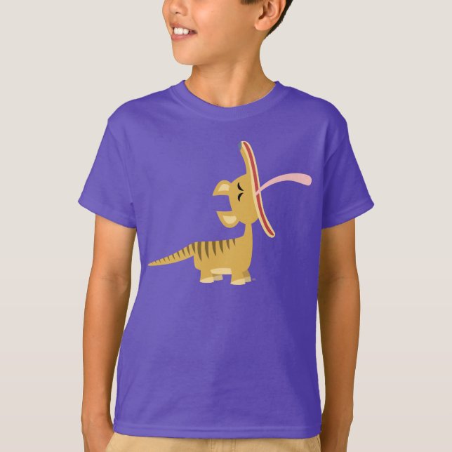 Camiseta O Thylacine de bocejo dos desenhos animados (Frente)