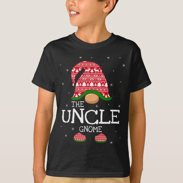 Camiseta O Tio Gnomo da Família de Natal Matando os Xmas Co (Frente)