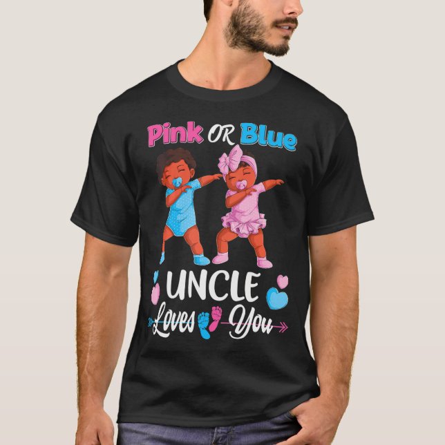 Camiseta O Tio Rosa Ou Azul Te Ama, Seu Sexo Negro (Frente)