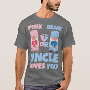 Camiseta O Tio Rosa Ou Azul Te Ama Um Sexo De Bebê Engraçad