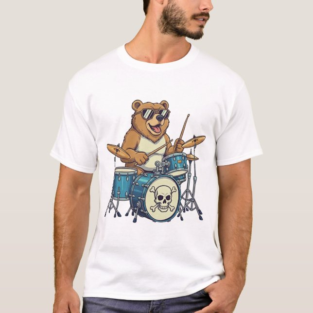 Camiseta O Tocador de Tambor Urso  (Frente)