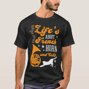 Camiseta O Tom Da Vida É Sobre Trompa E Gatos No Concerto