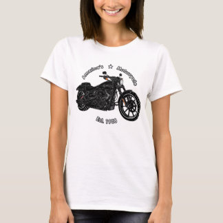 Camiseta O topo branco preto das motocicletas americanas