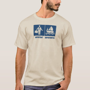 Camiseta O Trabalho É Importante, Navegar É Mais Importante