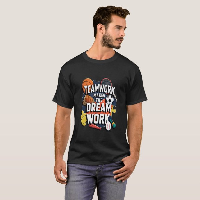 Camiseta O trabalho em equipe faz o sonho funcionar - Inspi (Frente Completa)