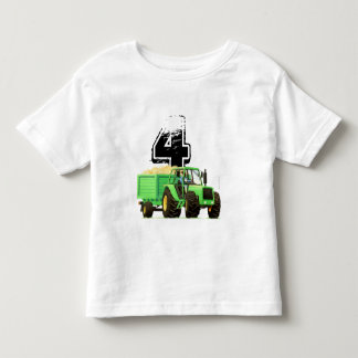 Camiseta O Trator de Fazenda Verde Personalizado da Criança