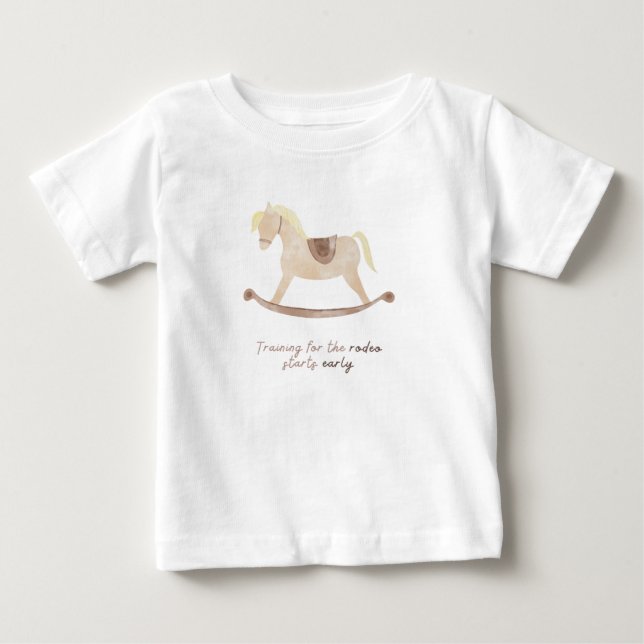 Camiseta O treinamento para o rodeio começa cedo (Frente)