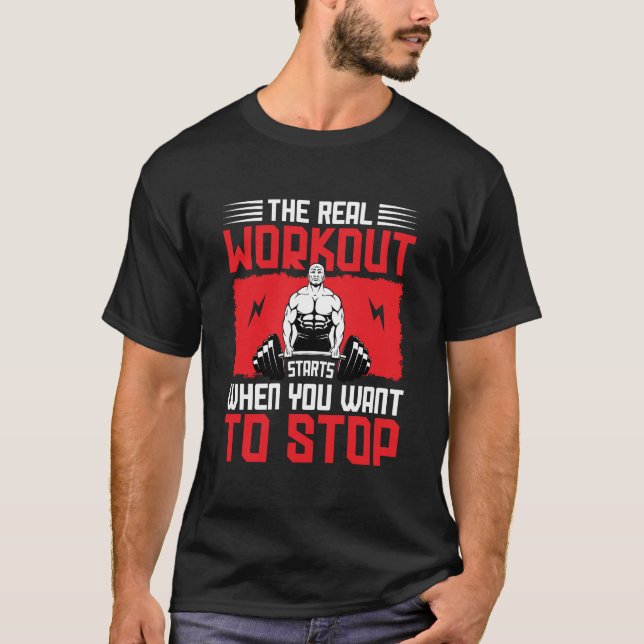 Camiseta O Treino Real Começa Quando Você Quer Parar na Aca (Frente)