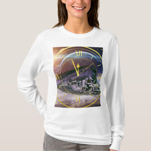 Camiseta O trem espacial percorre o tempo