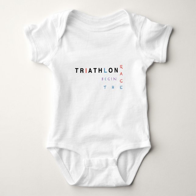 Camiseta O Triathlon deixou a raça começar (Frente)