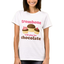 O Trombone engraçado jogará para o chocolate