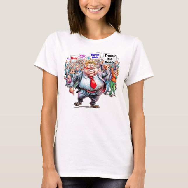 Camiseta O Trump é uma estranha companheira anti-mulher. (Frente)
