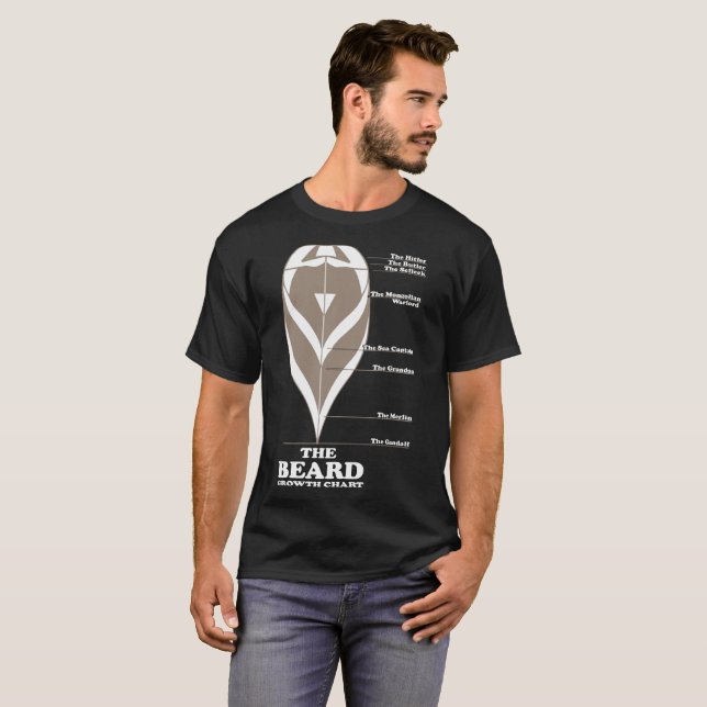 Camiseta O Tshirt da carta de crescimento da barba (Frente Completa)