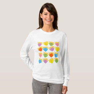 Camiseta O Tshirt das mulheres por muito tempo Sleeved de
