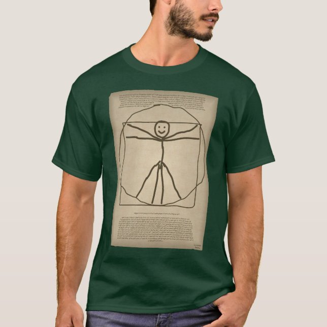 Camiseta O Tshirt do miúdo de Vitruvian Stickman (Frente)