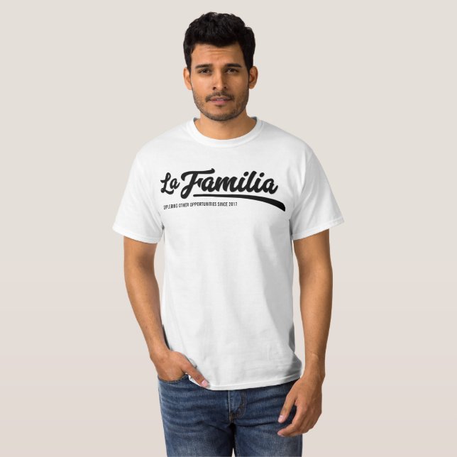 Camiseta O Tshirt dos homens de Familia do La (Frente Completa)