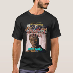 Camiseta O último suor de Jesus negro do mês da história