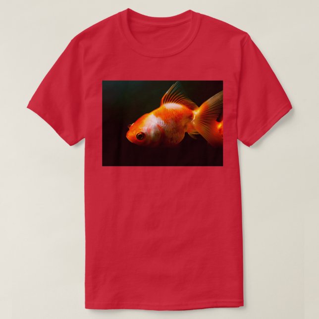 Camiseta O único peixe Goldfish no aquário de vidro (Frente do Design)