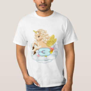 Camiseta O unicórnio do aniversário da criança de 3 anos