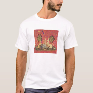 Camiseta O unicórnio e a imagem medieval nova da tapeçari