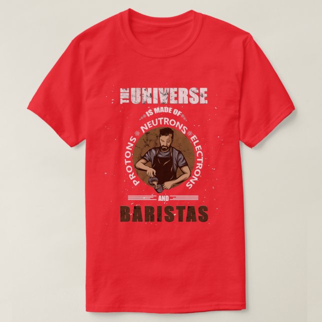 Camiseta O Universo de Barman Barmaid Bartender Bari (Frente do Design)