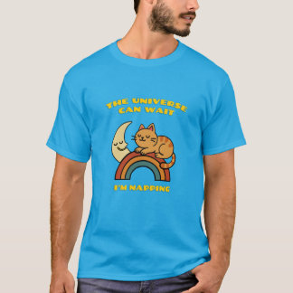 Camiseta O Universo Pode Esperar Estou Cochilando Gato Fofo