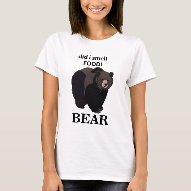 Camiseta O Urso Cheirava Um Urso Engraçado Da Comida (Frente)