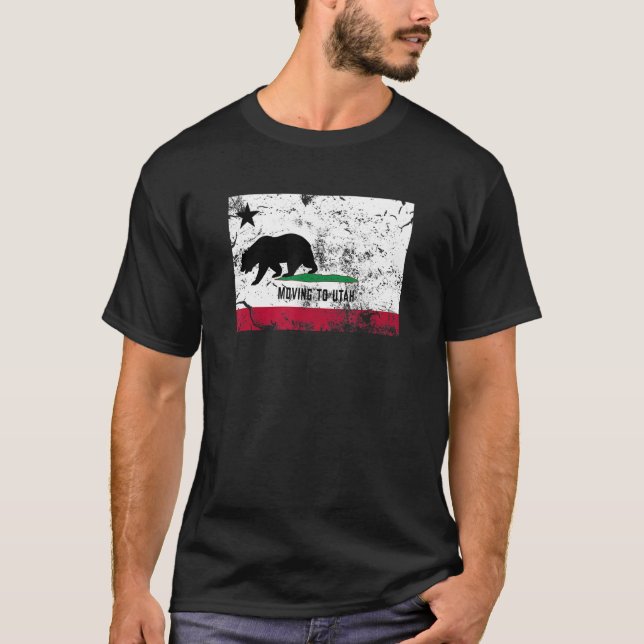 Camiseta O Urso Da Califórnia Está Se Mudando Para Utah Cam (Frente)