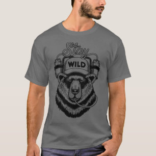 Camiseta O urso permanece como linhas selvagens