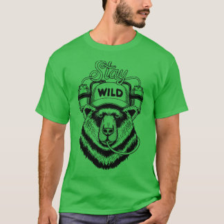 Camiseta O urso permanece como linhas selvagens