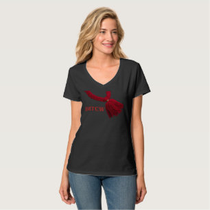 Camiseta O V-Pescoço das senhoras de BRTCWest no preto
