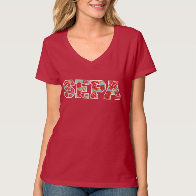 Camiseta O V-Pescoço SEPA aumentou (Frente)