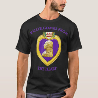 Camiseta O Valor Vem Do Coração Roxo-Coração Militar D