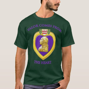 Camiseta O Valor Vem Do Coração Roxo-Coração Militar D