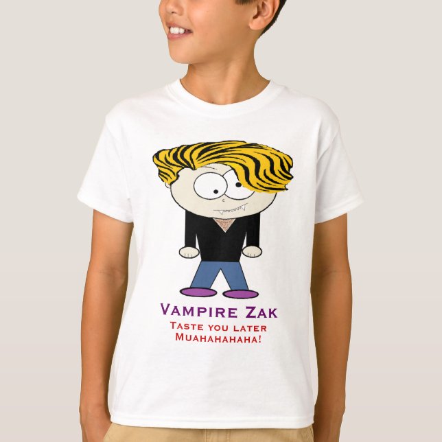 Camiseta O vampiro Zak, prova-o mais tarde (Frente)