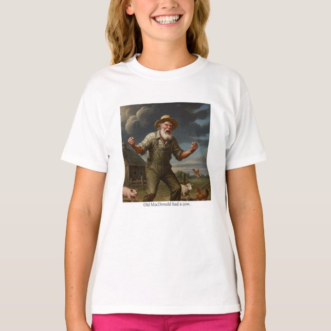 Camiseta O velho MacDonald tinha uma vaca. (Frente)