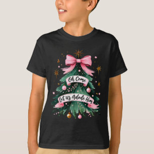 Camiseta Ó Vem, Adoremos a Ele Pijamas de Natal para Mulher
