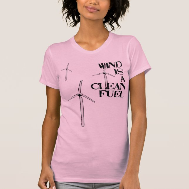 Camiseta o vento é um combustível limpo (Frente)