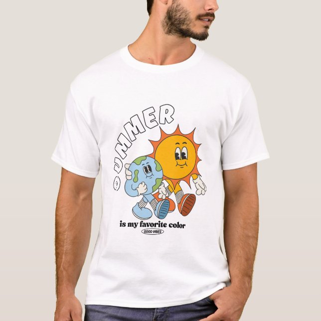 Camiseta O verão é a minha cor favorita (Frente)
