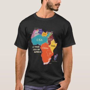 Camiseta O Verdadeiro Tamanho Da África