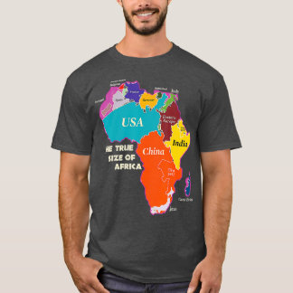 Camiseta O verdadeiro tamanho da África