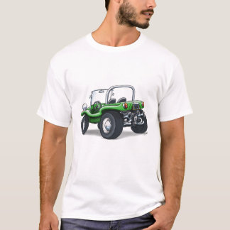 Camiseta o verde aberto cobriu o carrinho da praia