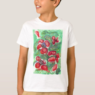 Camiseta O vermelho floresce a fantasia