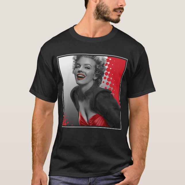 Camiseta O vermelho pontilha Marilyn (Frente)